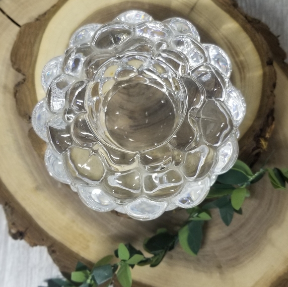 Orrefors raspberry crystal candle holder - Picture 3 of 12